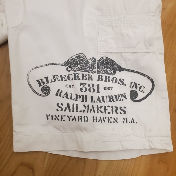 VTG Polo Ralph Lauren Cargo Shorts RARE Men's 34 Graphic Nautical Sailmakers - Picture 7 of 13